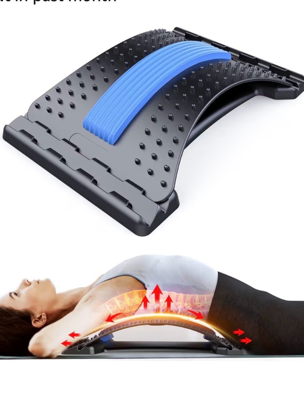 Back Stretching Lumbar Arch Support - Blue